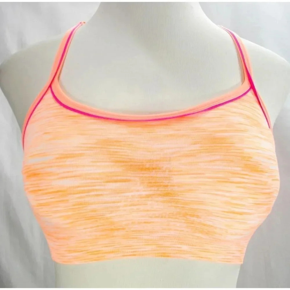 SMALL Everlast Wire Free Padded Racerback Sports Bra Bahama Sun Space Dyed NWT